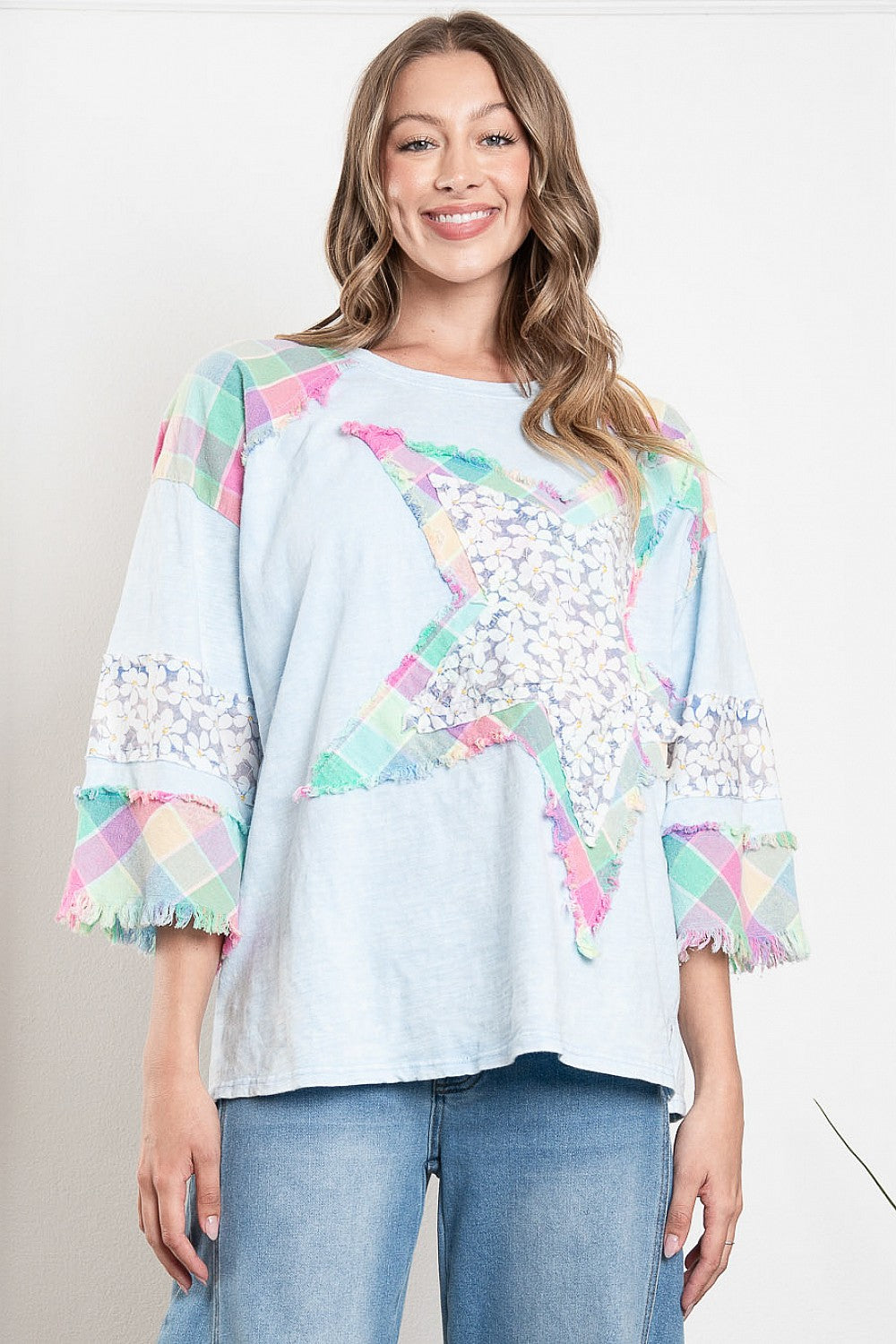 BLUE VELVET PATCHWORK STAR TOP – Felecia Bella