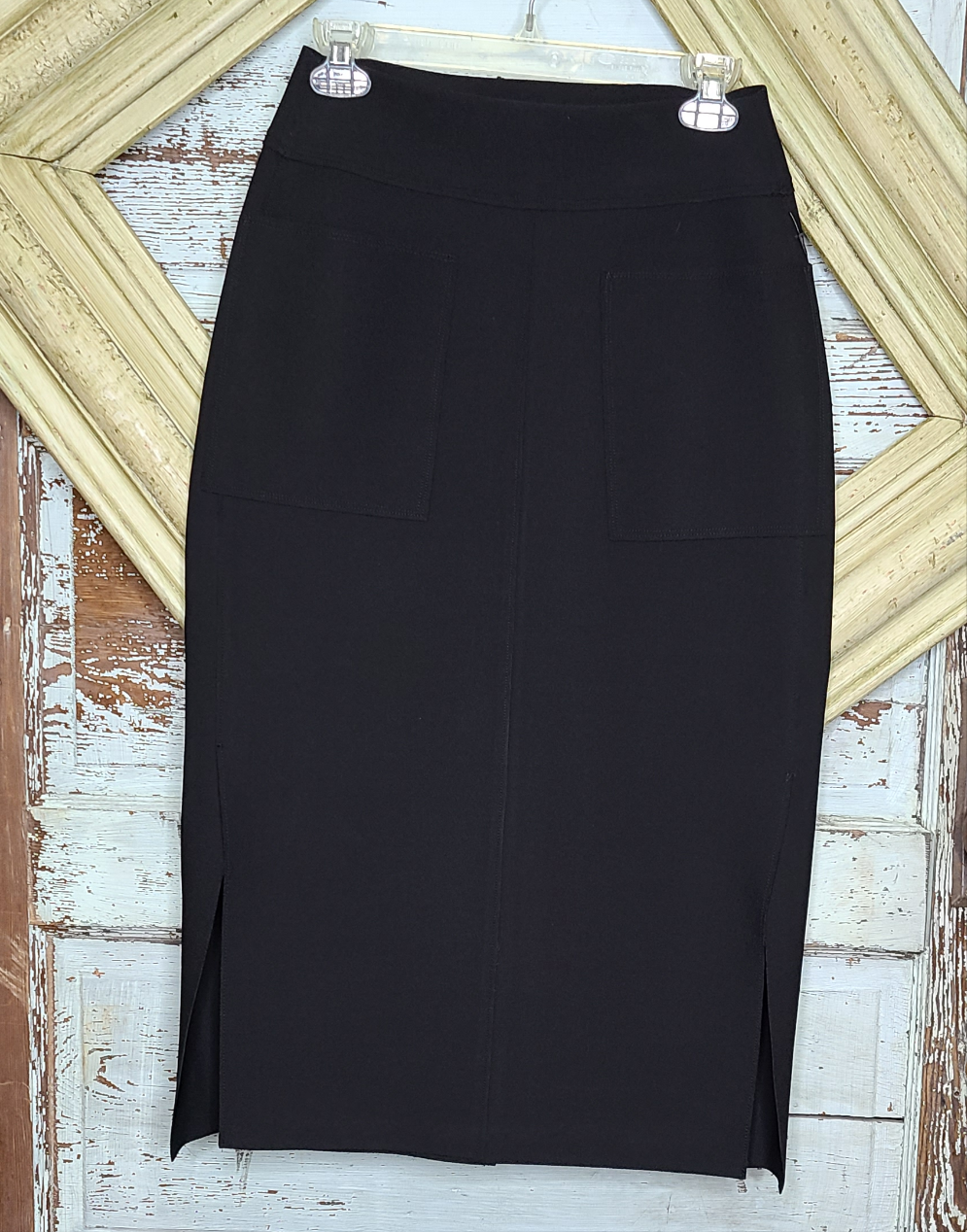 black dress skirt knee length Nuggles Black 27" Pencil Skirt