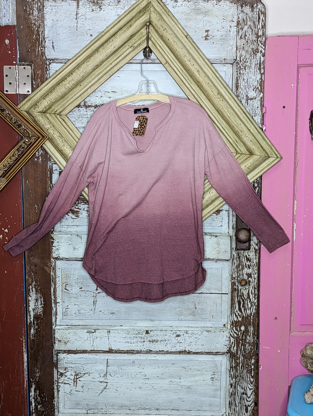 Wine-Tri-blend v-neck Shirt