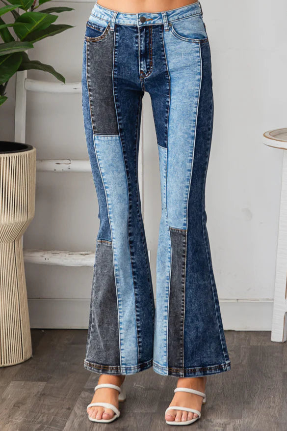 OLI AND HALI WASHED DENIM MULTI COLOR COLOR BLOCK JEANS OLI AND HALI WASHED DENIM MULTI COLOR COLOR BLOCK JEANS