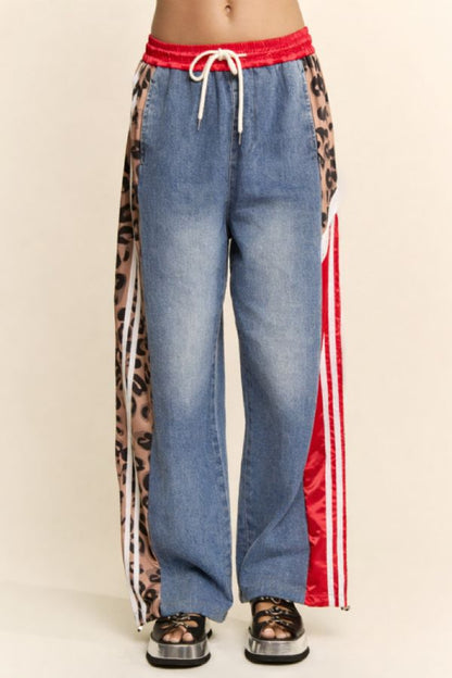 Davi & Dani Side Stripe Track Jeans