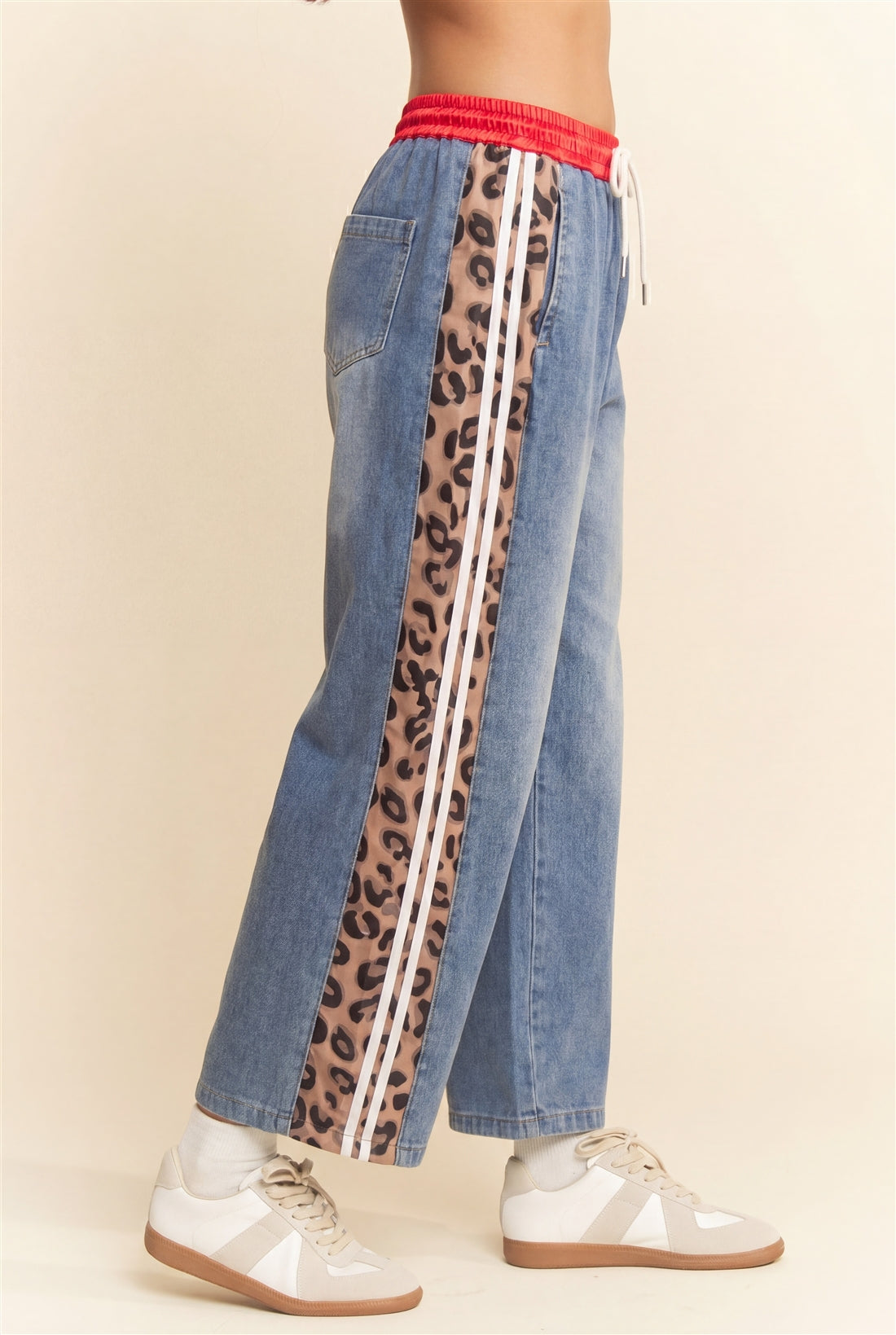 Davi & Dani Side Stripe Track Jeans