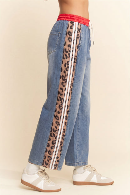 Davi & Dani Side Stripe Track Jeans