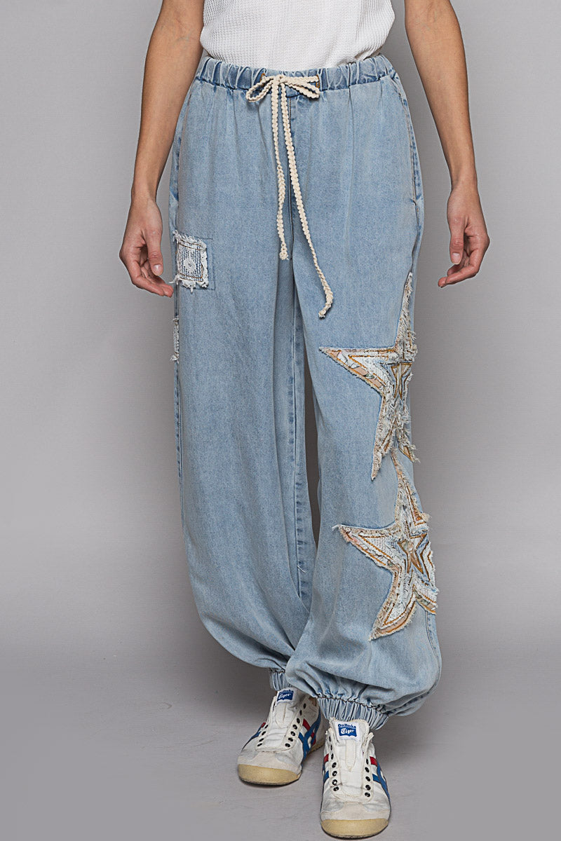 POL Denim star pull on pant