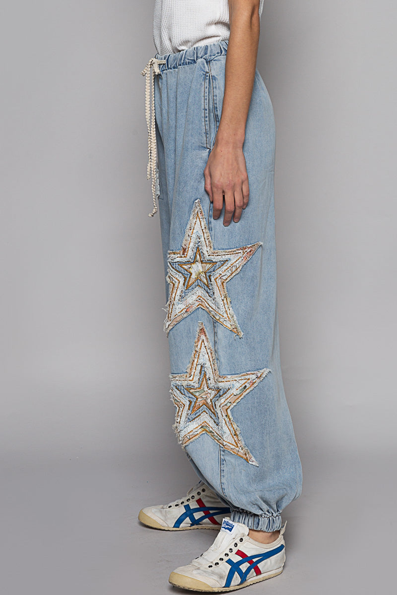 POL Denim star pull on pant