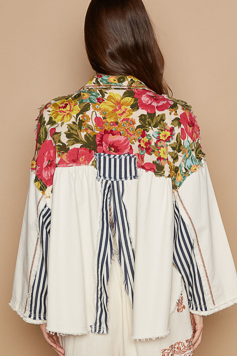 POL Floral Stripe Jacket