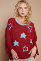 POL Knit Long Sleeve star patch sweater