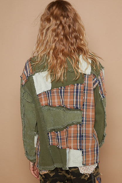 POL OLIVE MULTI BUTTON UP JACKET