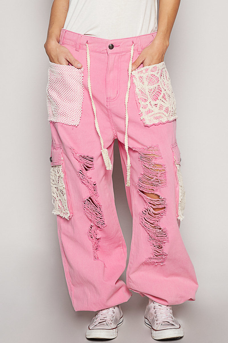 POL Pink Patchwork Joggers