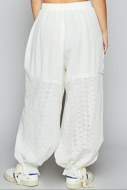POL Gauze Eyelet Pants