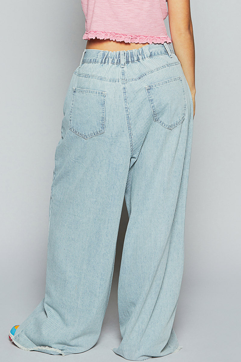 POL Striped denim pant