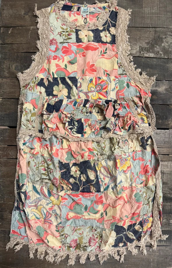 Jaded Gypsy Ruffle High-Lo Top-Floral Dreams
