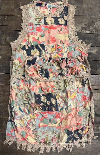Jaded Gypsy Ruffle High-Lo Top-Floral Dreams