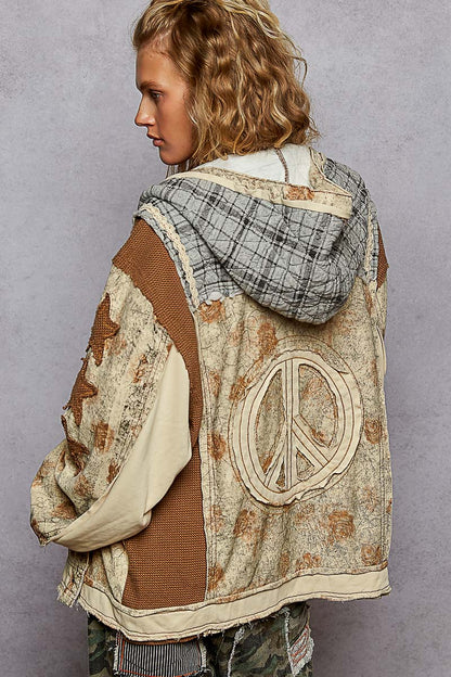 POL Balloon Sleeve Hooded Jacket