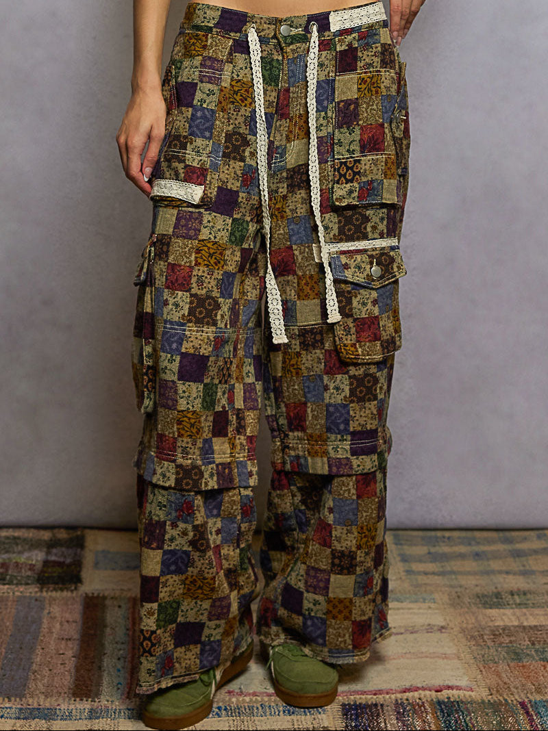 POL Twill Patchwork Pants