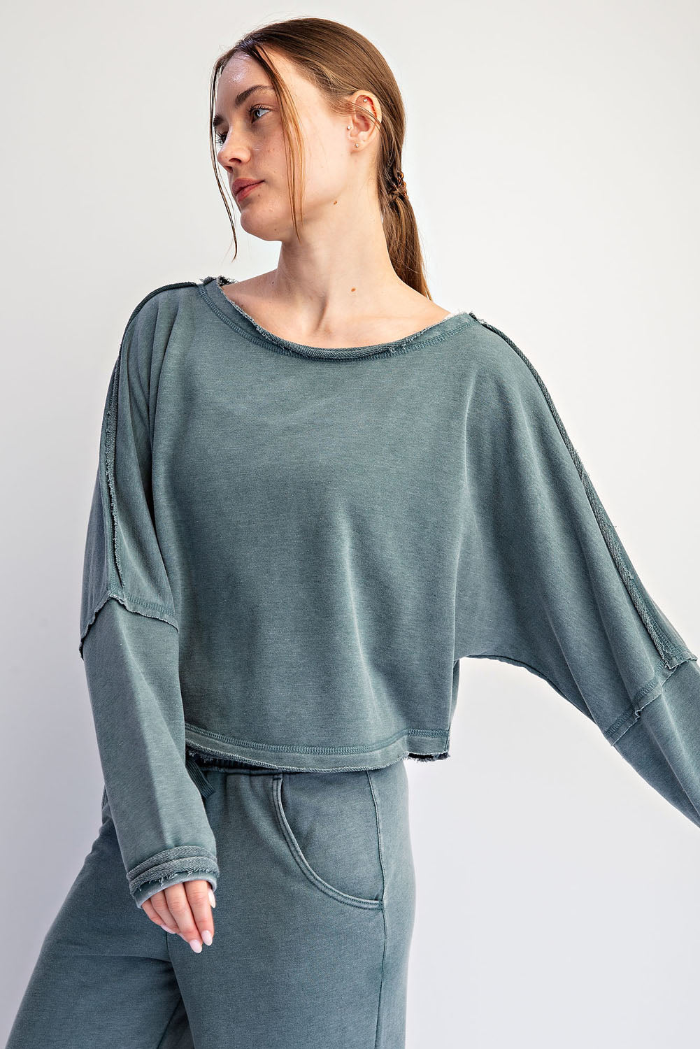 Rae Mode Frecch Terry Cropped Pullover