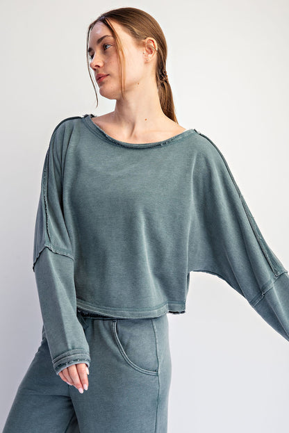 Rae Mode Frecch Terry Cropped Pullover