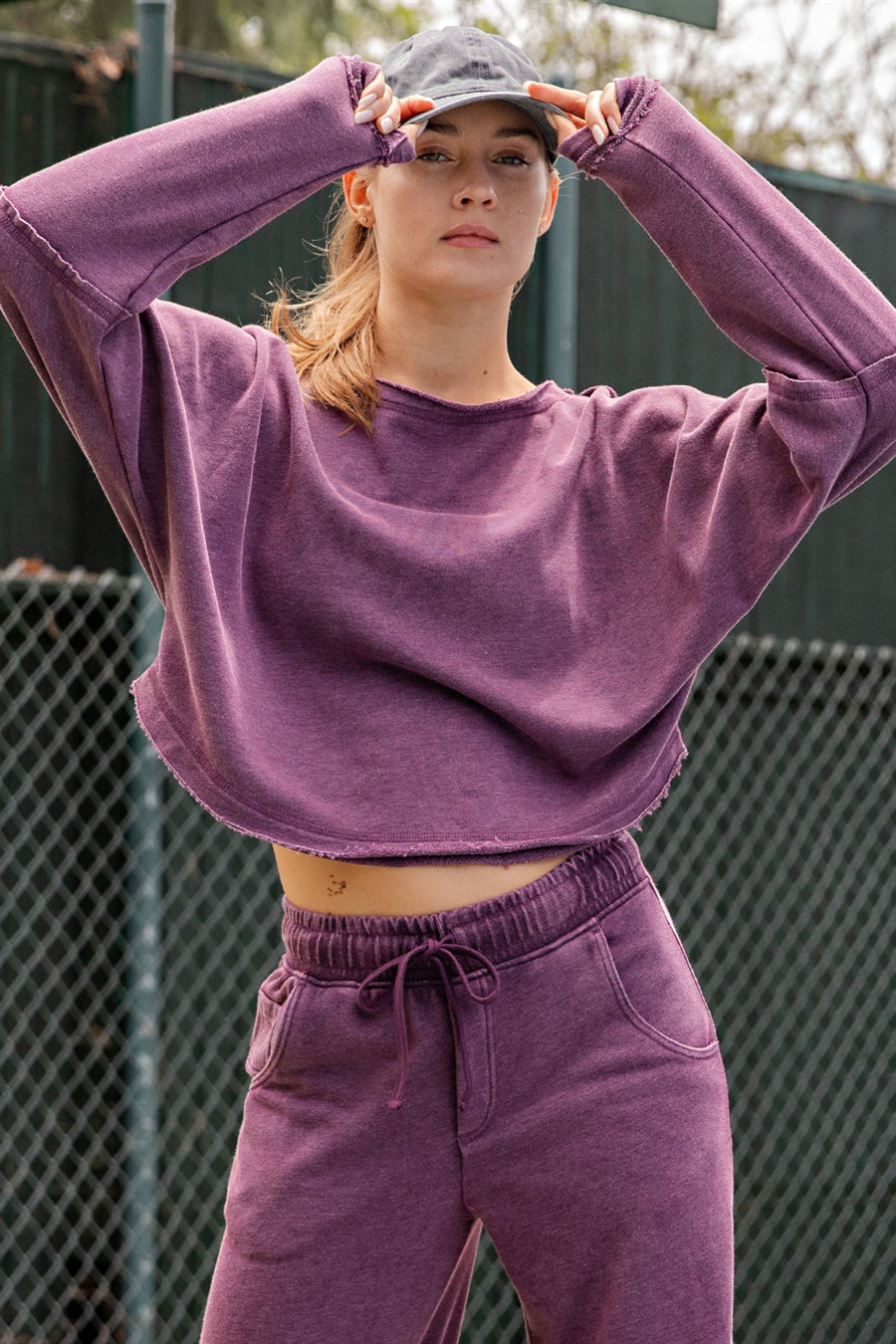 Rae Mode Frecch Terry Cropped Pullover