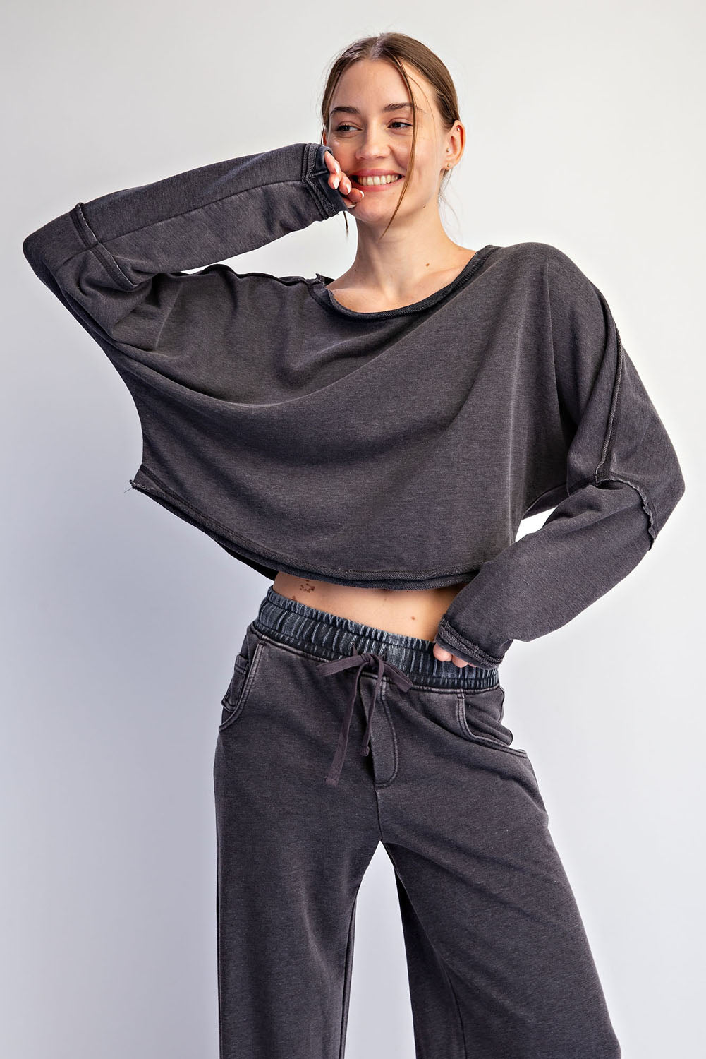 Rae Mode Frecch Terry Cropped Pullover