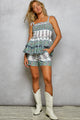 POLSmocked Floral Ruffle Top