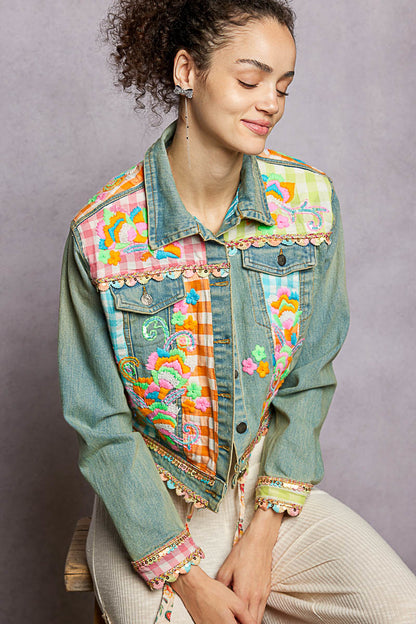 POL  Emboredied Denim Jacket