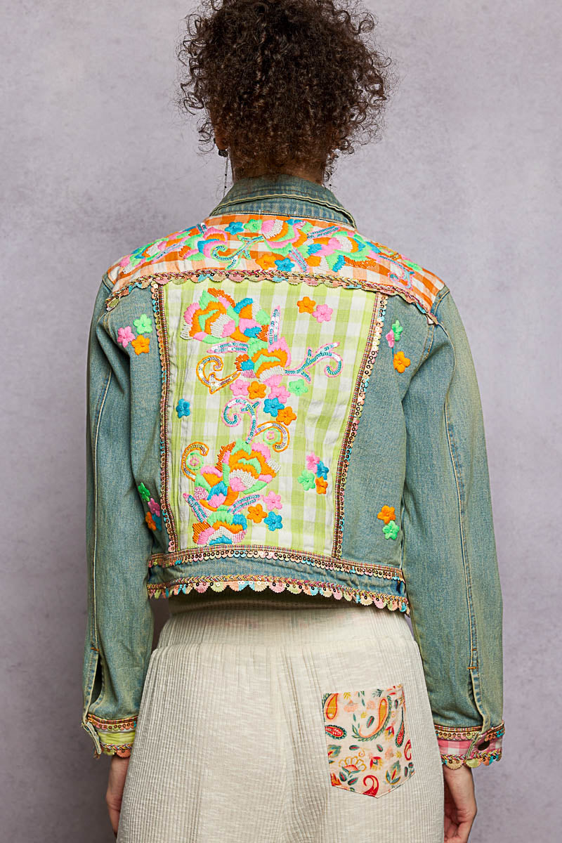 POL  Emboredied Denim Jacket