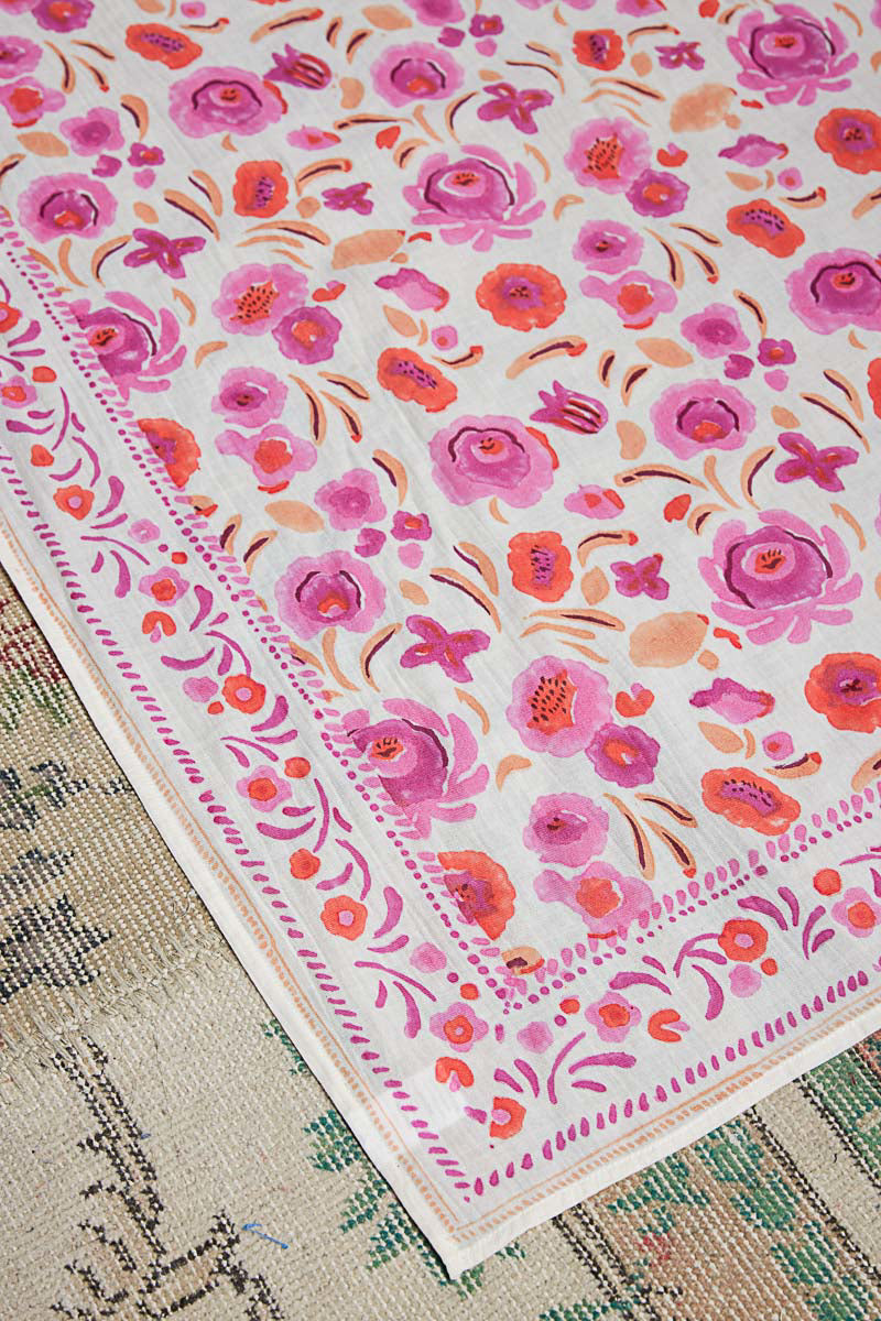 Pre Order POL Scarf - pink floral square flat lay