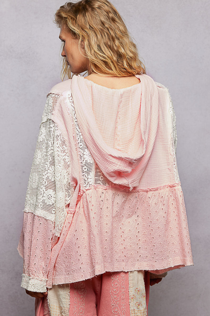 POL Balloon Sleeve  Hoodie Top