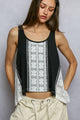 POL Black Crochet lace Tank