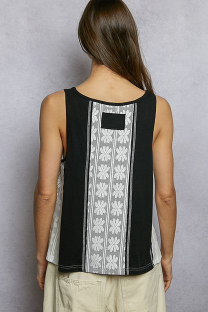 POL Black Crochet lace Tank