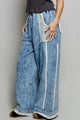POL Denim Pants with Lace - front view