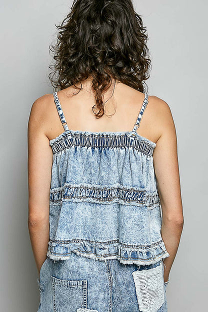 Pre Order POL Denim Top - back view