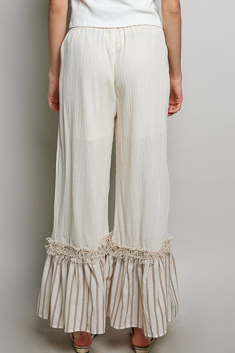 POL Natural Woven Wide-Leg Pants