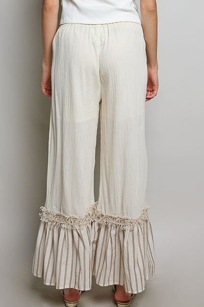 POL Natural Woven Wide-Leg Pants