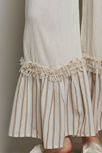 POL Natural Woven Wide-Leg Pants