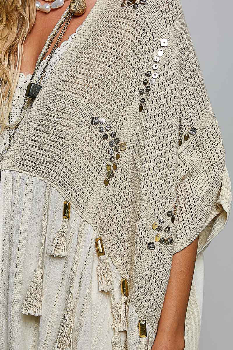 POL Natural knitted cardigan Kimono