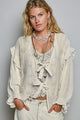 POL Gauze Tie Front Top