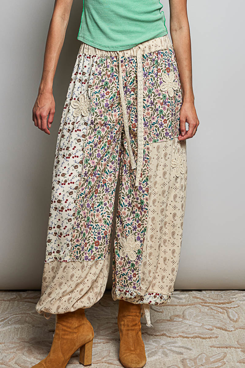 POL patchwork Crochet joggers