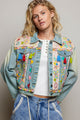 POL Denim Hand Embroidered Jacket