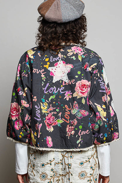 Pre Order POL Lightweight Multi Jacket Charcoal - back detail