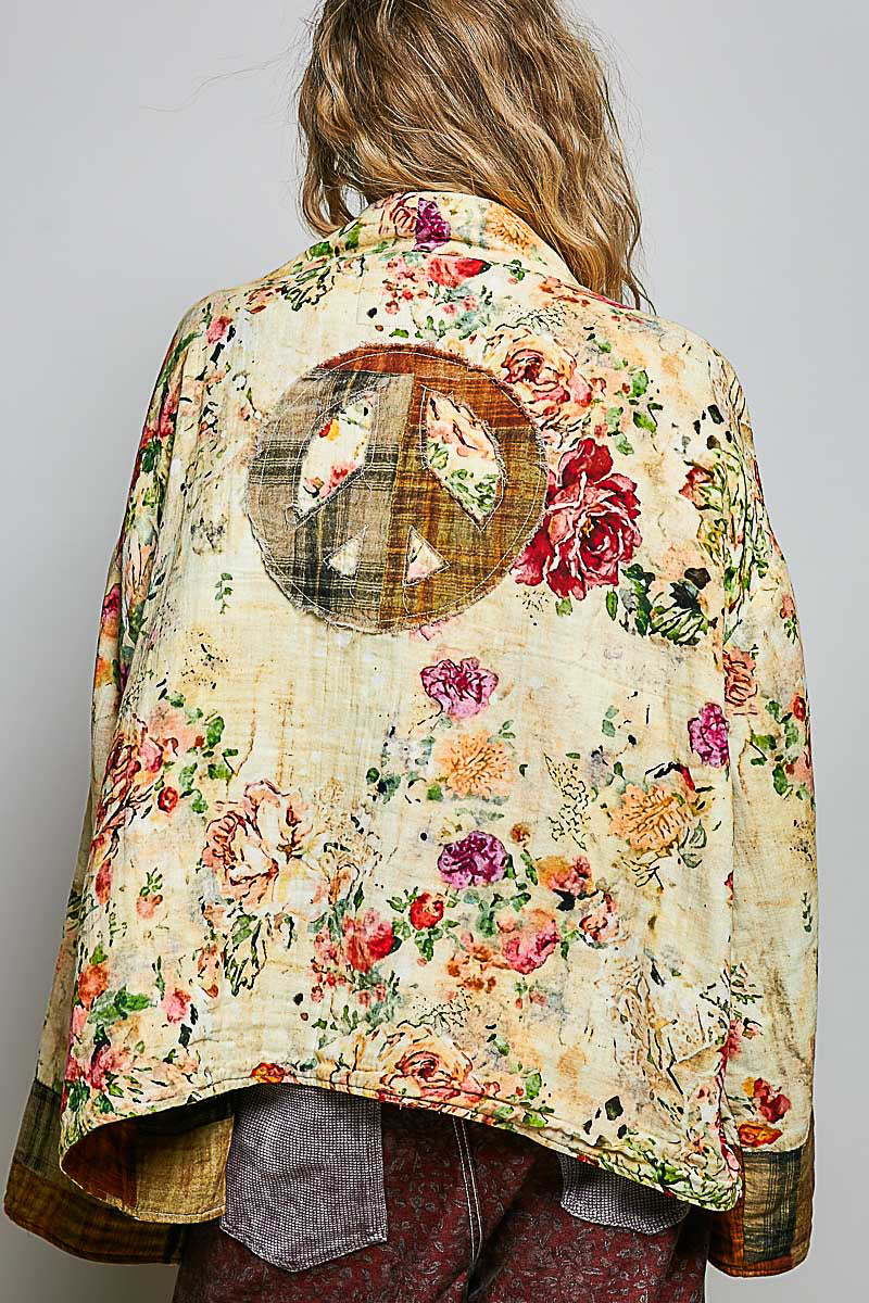 POL Meadow  Patchwork Cardigan
