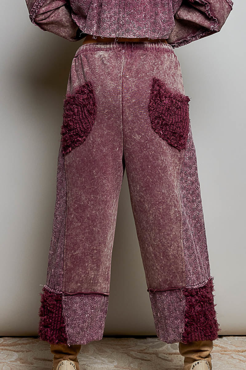Vintage Patched Joggers – Black or Burgundy