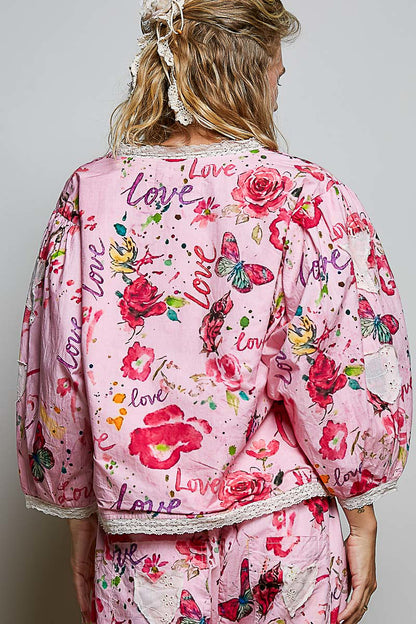 Pre Order POL Lightweight Multi Jacket Pink - front view