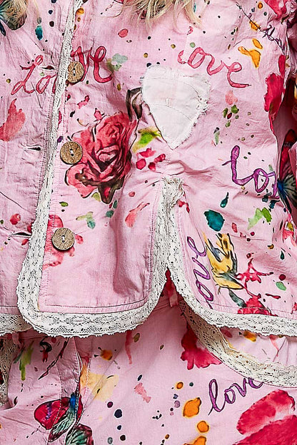 Pre Order POL Lightweight Multi Jacket Pink - back view