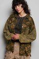 POL SMT2899A - Camo Mixed Media Jacket, front
