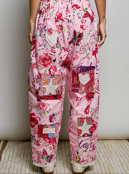 Pre Order POL Multi Joggers Pink - back view