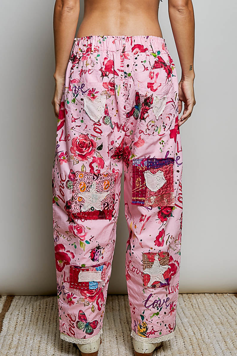 POL Straight Ankle Pants with Lace Trim