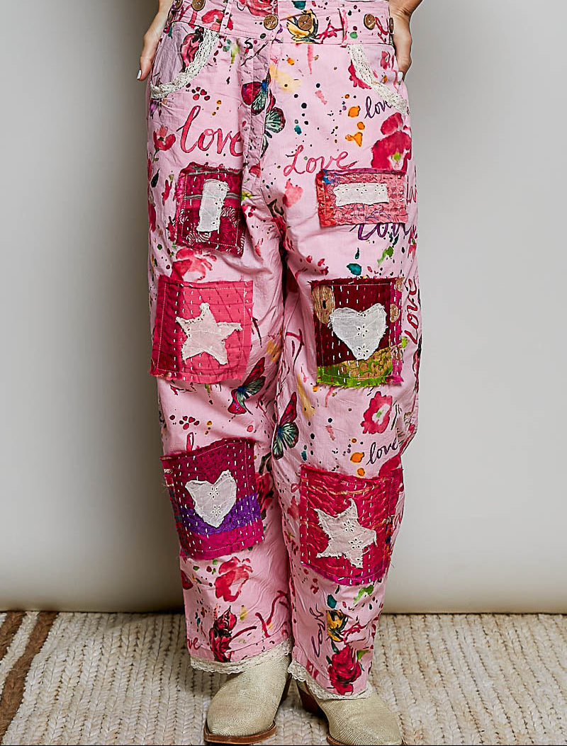 Pre Order POL Multi Joggers Pink - front view