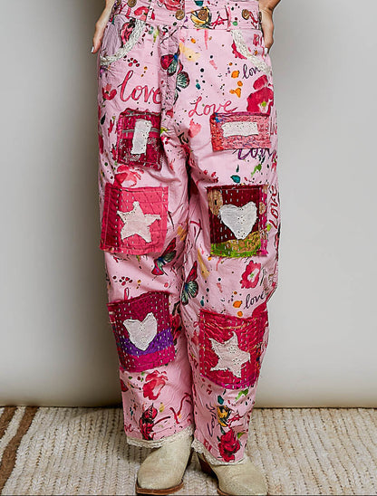 Pre Order POL Multi Joggers Pink - front view