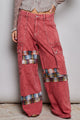 POL UKP105 - Washed Rose Patchwork Cargo Pants